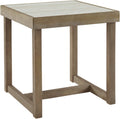 Contemporary End Table with Faux Carrara Marble Top P2046