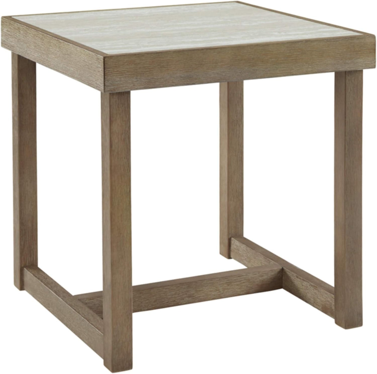 Contemporary End Table with Faux Carrara Marble Top P2046