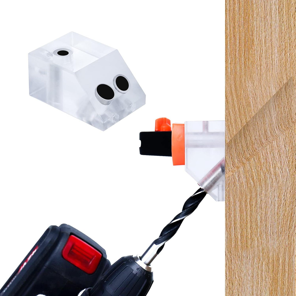 Drill Guide for Cable Railing, Portable Multi-Angle Jig, Hole Size from 3/16" to 3/8" W8778