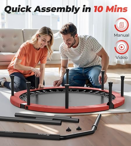40"/48" Foldable Mini Trampoline with Adjustable Foam Handle B8805