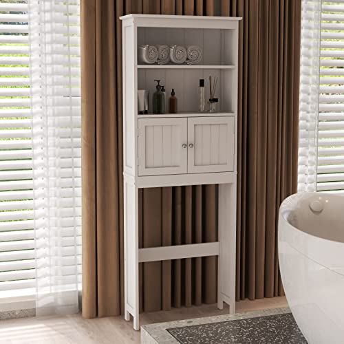 White 2 Door Wooden Floor Storage Cabinet with 1 Drawer E223