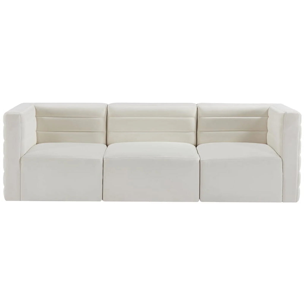 Cream Velvet Modular Sofa O499449