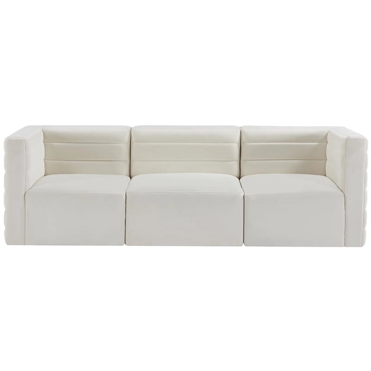Cream Velvet Modular Sofa O499449