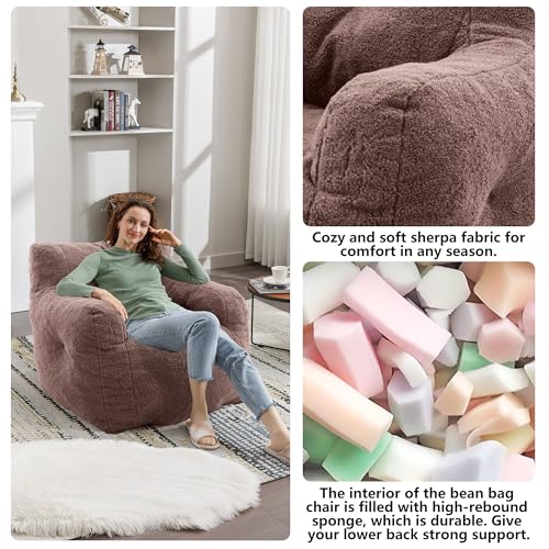 White Tufted Bean Bag Chair M89073