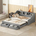 White Wood Twin to King Daybed with Trundle and Storage B2643
