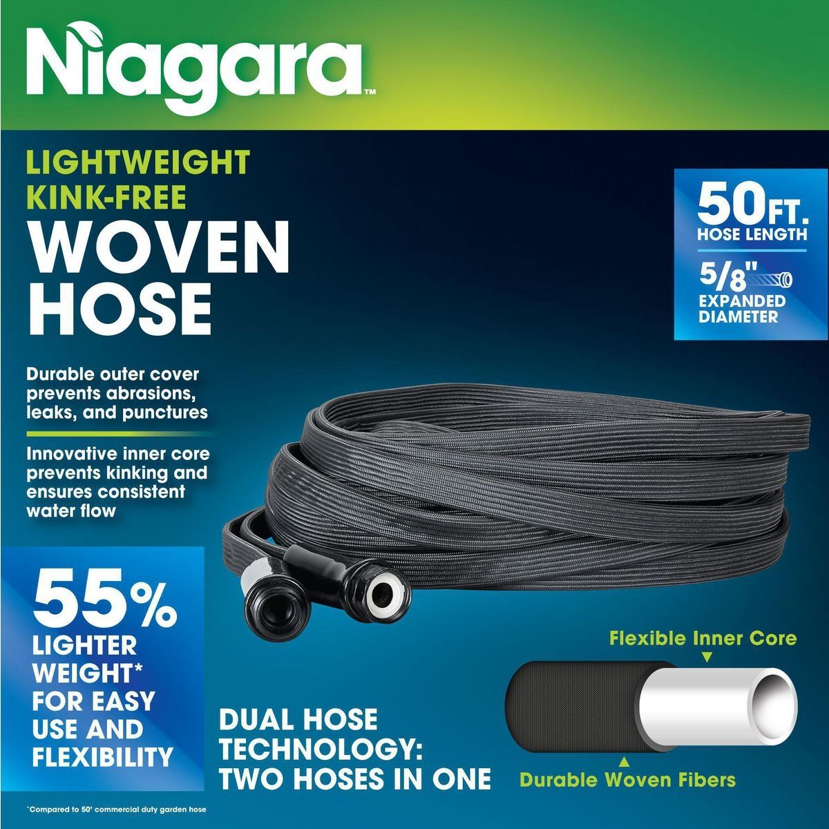 50 ft. x 5/8 in. Lightweight Kink-Free Woven Hose U693