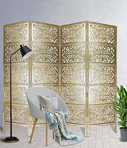 4 Panel Wooden Room Divider Screen D504