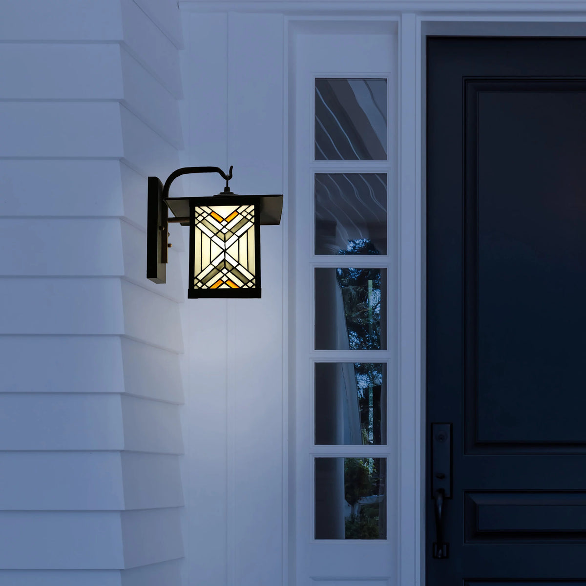Bronze Stained Glass Wall Sconce X604
