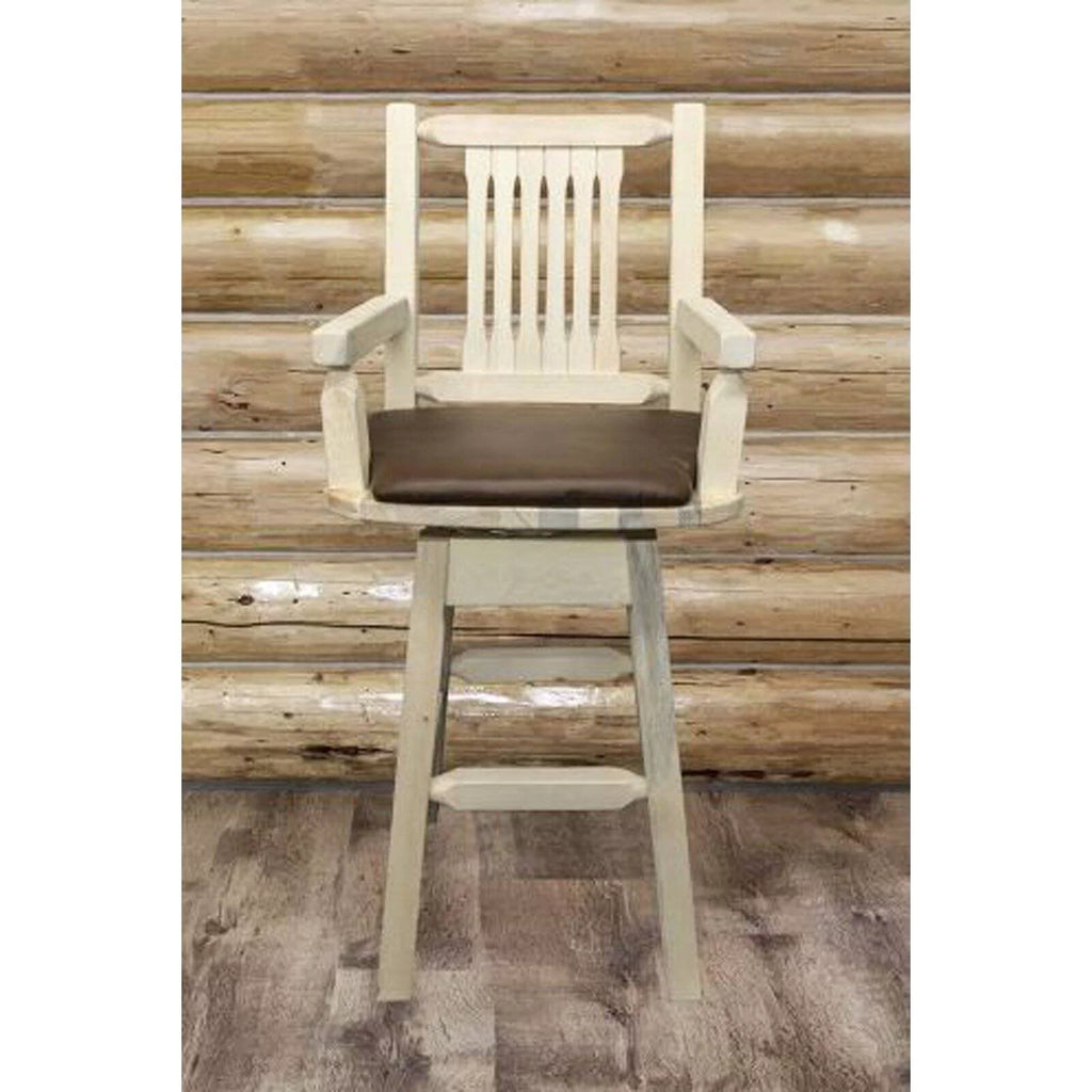 Wood Swivel Barstool in Natural P38042