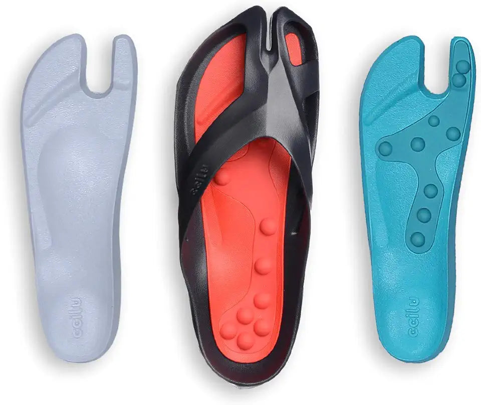 3-in-1 Reflexology Sandals with Changeable Massage Footbed T223895