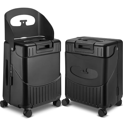 Black 22 Inch Expandable Ride on Suitcase with Spinner Wheels N15987
