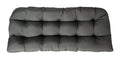 Canvas Charcoal Grey Tufted Wicker Loveseat Cushion G2802