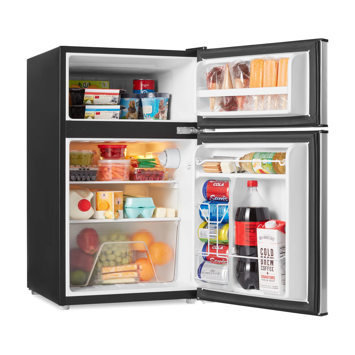 3.1 Cu ft Two Door Mini Fridge with Freezer G838
