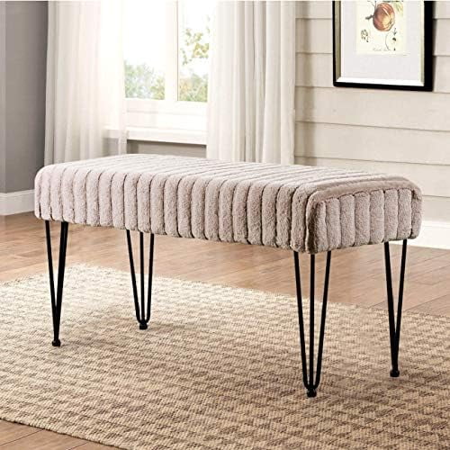 Faux Fur Ottoman Bench O859