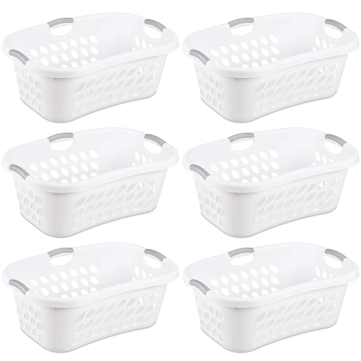 1.25 Bushel Plastic Laundry Basket Bin 6 Pack P71812