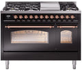 48 Dual Fuel Propane Gas Range in Black with Copper Trim Z226