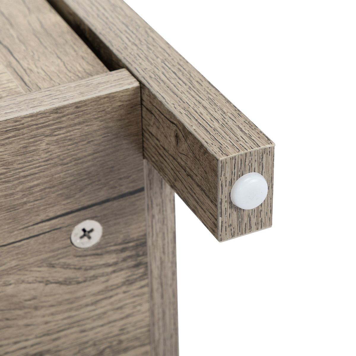 Farmhouse Nightstand with Power Outlets, USB Ports, Cabinet, Storage Shelf N59726