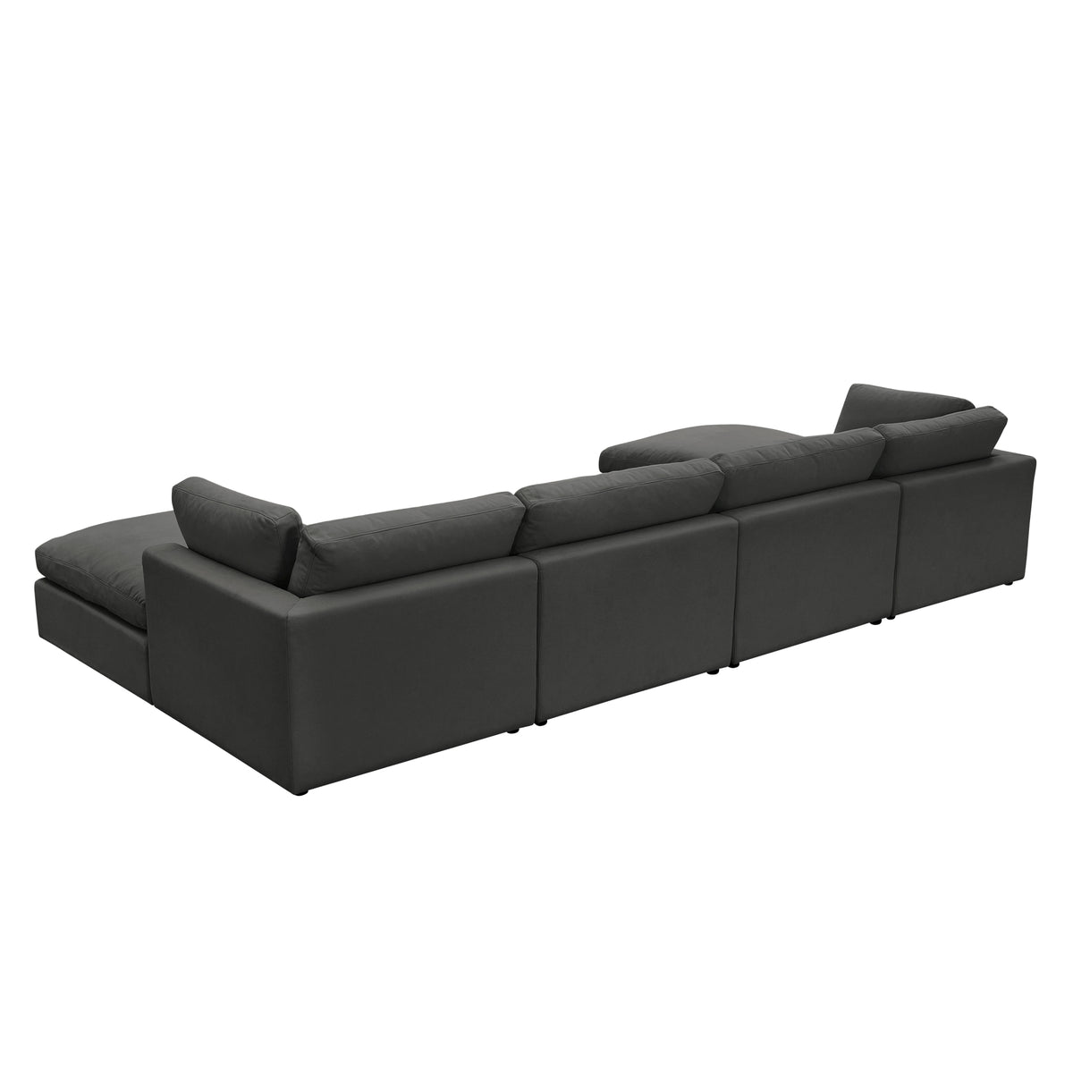 Charcoal Linen Sofa U-Chaise Sectional L2971