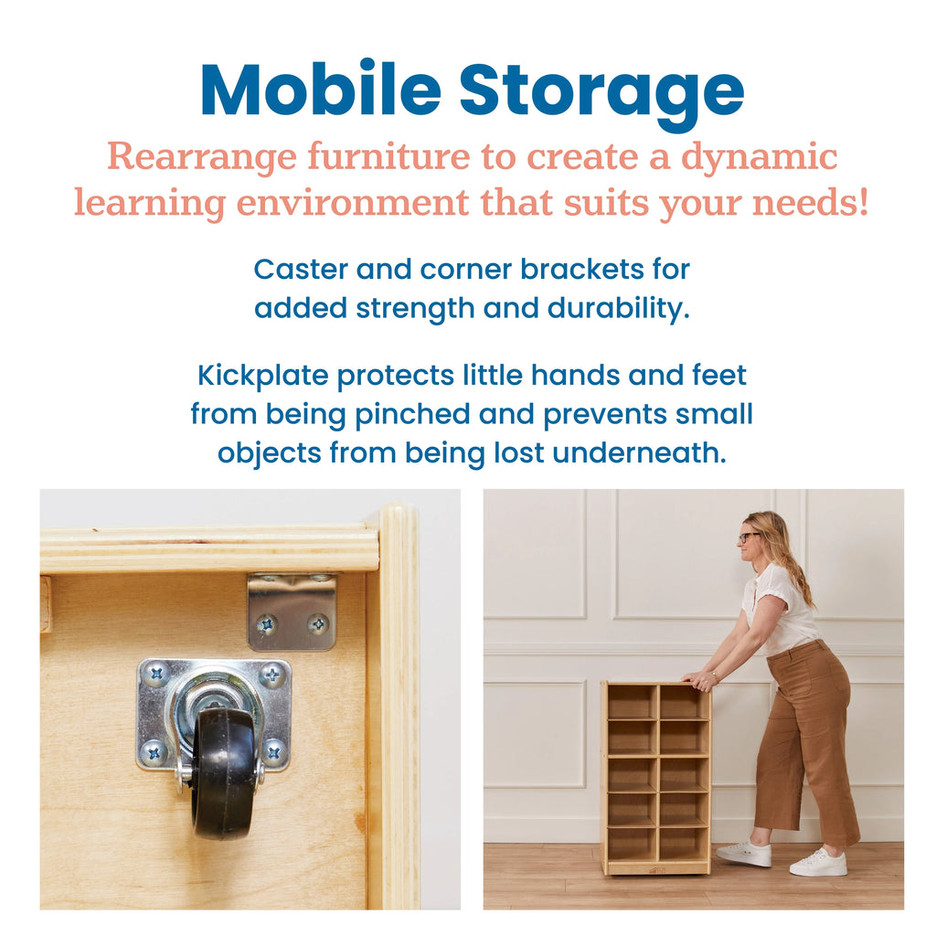 10 Cubby Mobile Tray Storage Cabinet V192