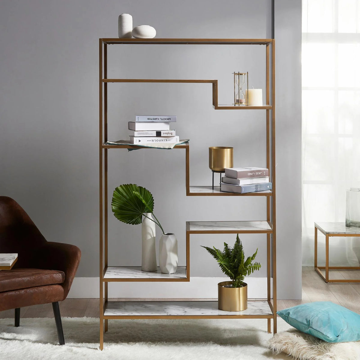 Marble-Look 5-Tier Display Shelf Z276