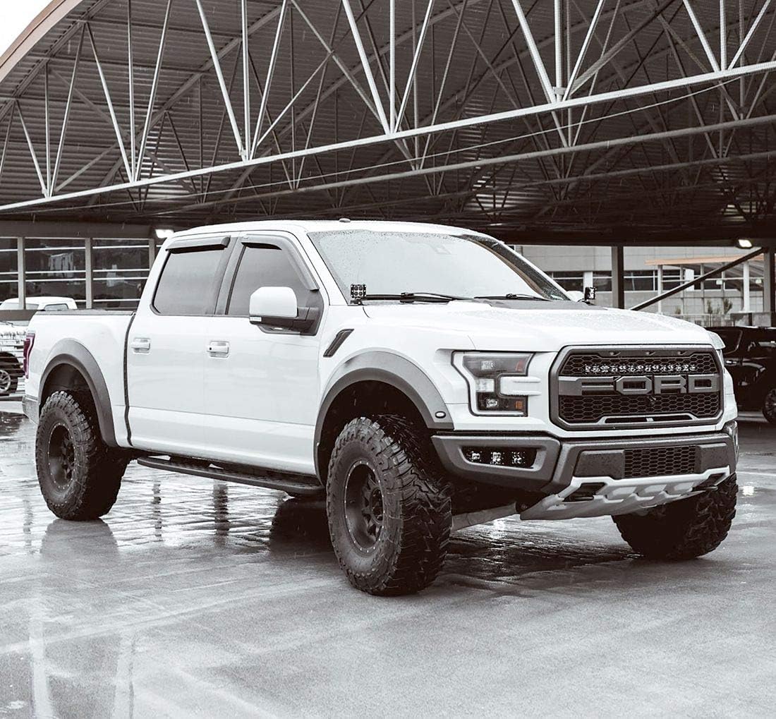 4 pcs Dark Smoke Rain Guards for Ford F150 SuperCrew L522