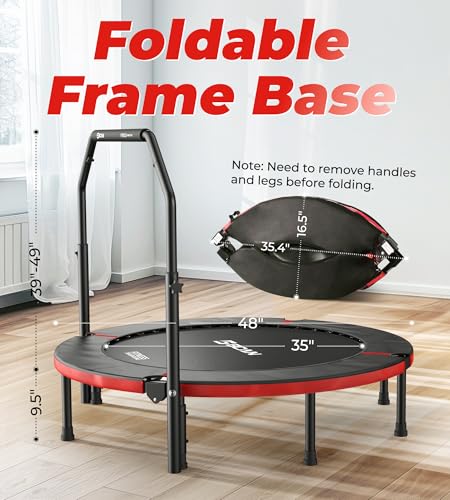 40"/48" Foldable Mini Trampoline with Adjustable Foam Handle B8805