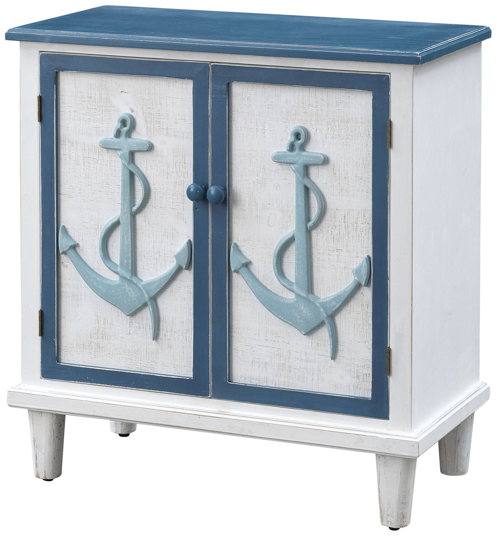 Blue White Two Door Cabinet F867206