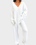 Soft Fuzzy V-Neck Loungewear Set P9155