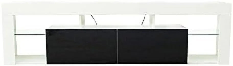 Floating TV Stand Wall Mounted with 16 Color LEDs 63" Wood TV Console 2 Drawers R28830