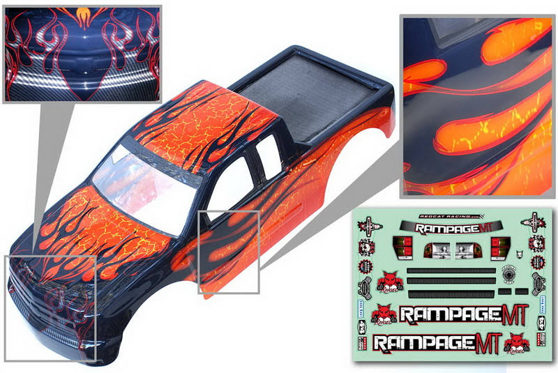 Orange with Black Flames 1/5 Truck Body X919
