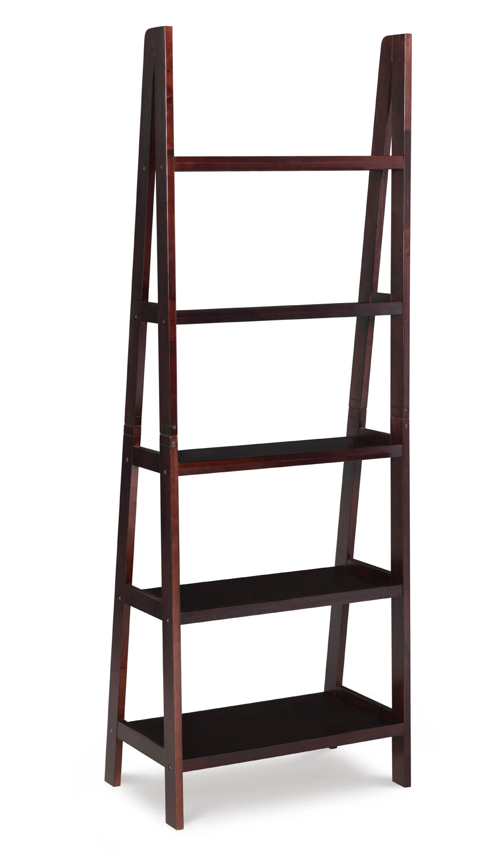 5-Shelf Ladder Bookcase, 72" Height, Espresso Finish Z102
