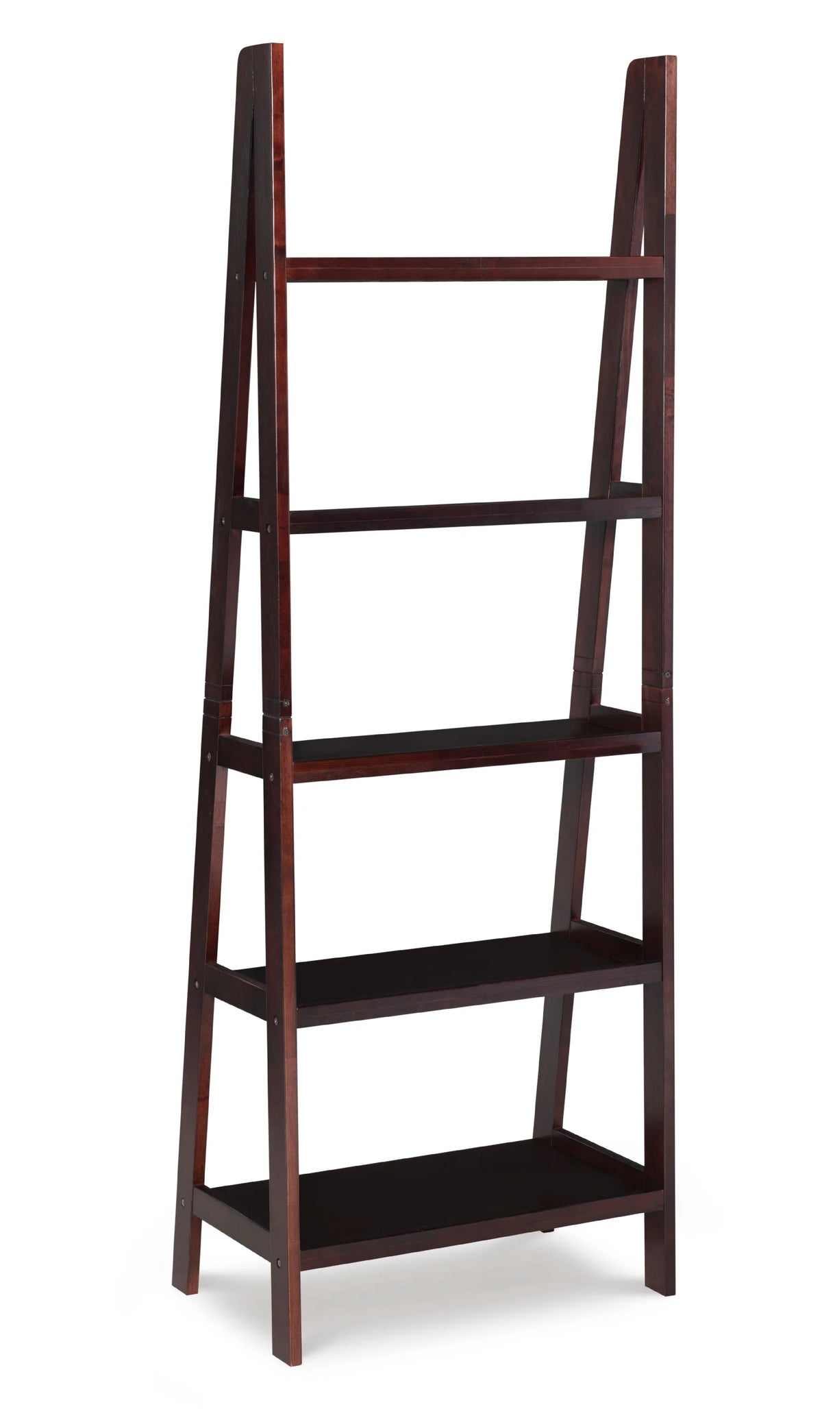 5-Shelf Ladder Bookcase, 72" Height, Espresso Finish Z102