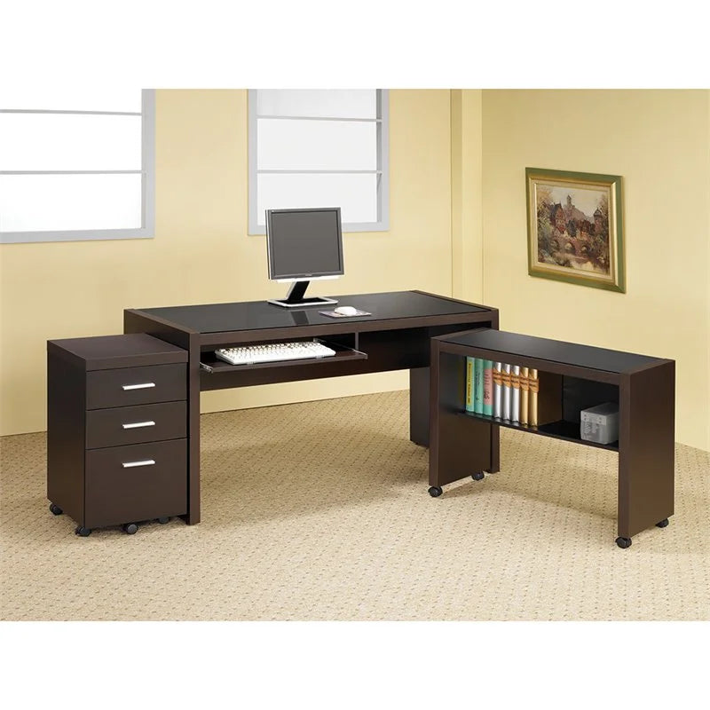 3 Piece Office Chair Computer Desk and Mobile File Cabinet C50920