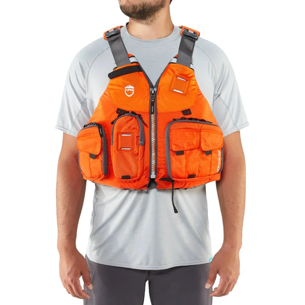 Orange Fishing Life Vest PFD with Pockets, Large/XL W5059