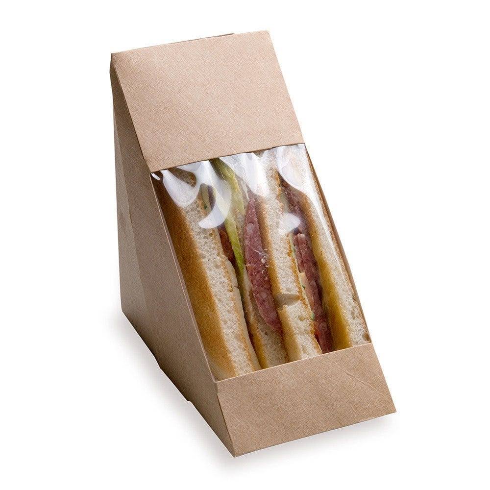 Medium Eco Friendly Triangle Sandwich Box with Window 200 Count W85992
