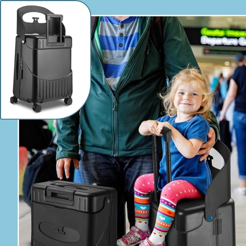 Black 22 Inch Expandable Ride on Suitcase with Spinner Wheels N15987