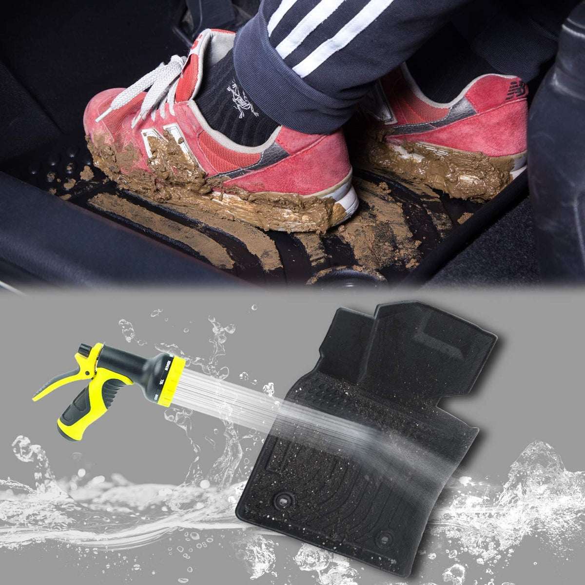 Black Floor Mats Liners Custom Fit Waterproof Q72581