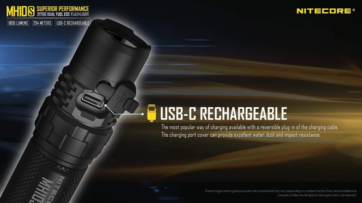 1800 Lumen USB-C Rechargeable EDC Flashlight with Battery G108