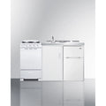 Combination Kitchenette with Refrigerator-Freezer, Sink, Storage Cabinet, and Gas Range U99424