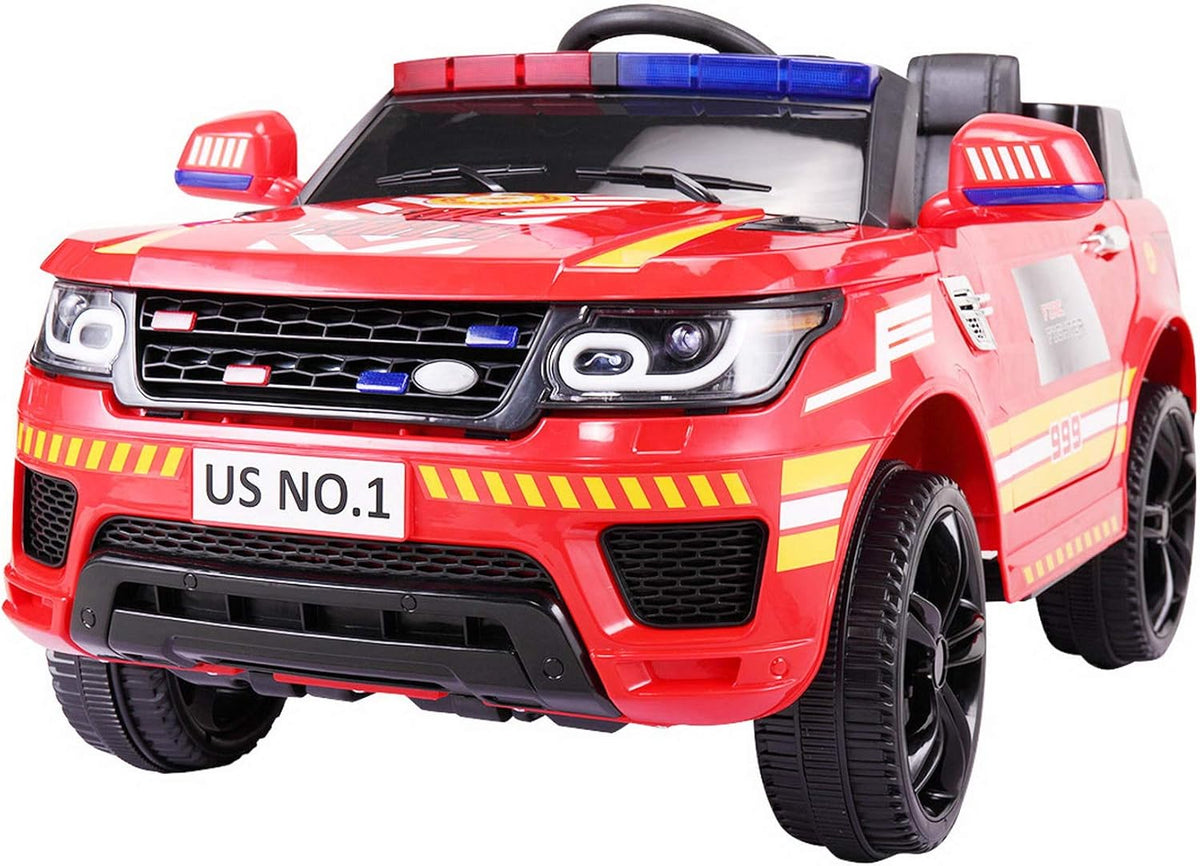 Black 12V Kids Ride On Police Car with Remote Control S988