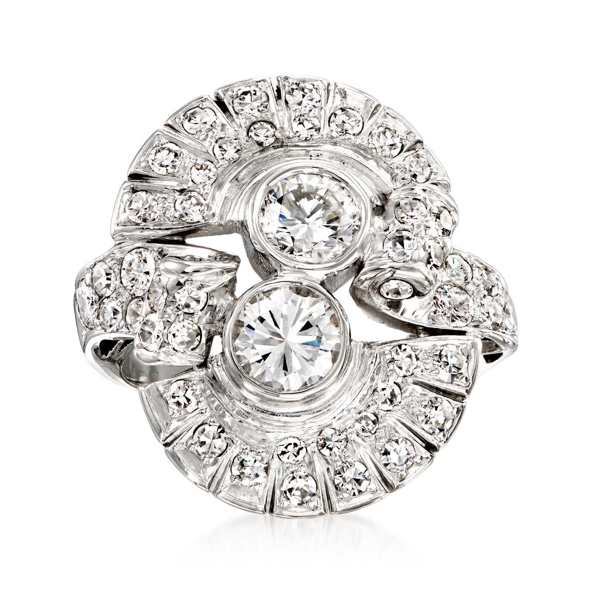 Vintage Diamond Cocktail Ring in Platinum V904126