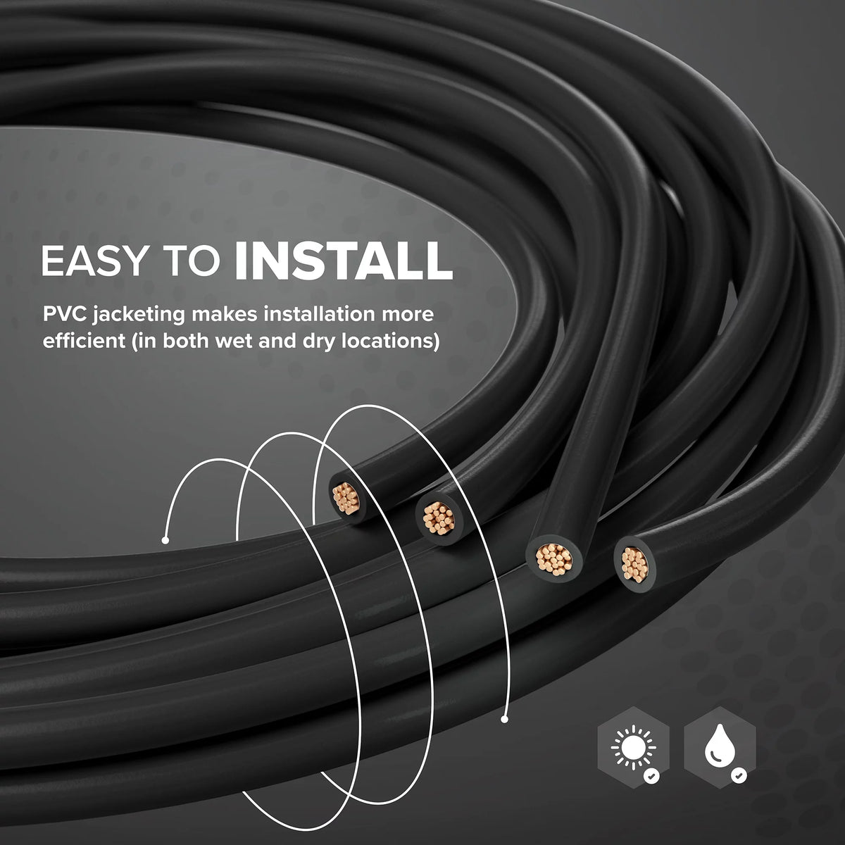 50 Feet 12 AWG Insulated Stranded Copper THHN THWN Wire Black P2130
