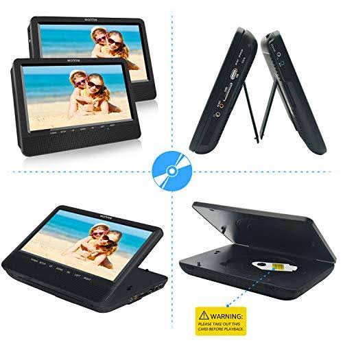 9.5 Car Dual Portable DVD Player with 5 Hours Rechargeable Battery W824