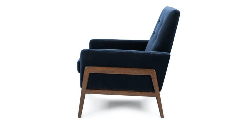 Blue Fabric Accent Armchair U613355