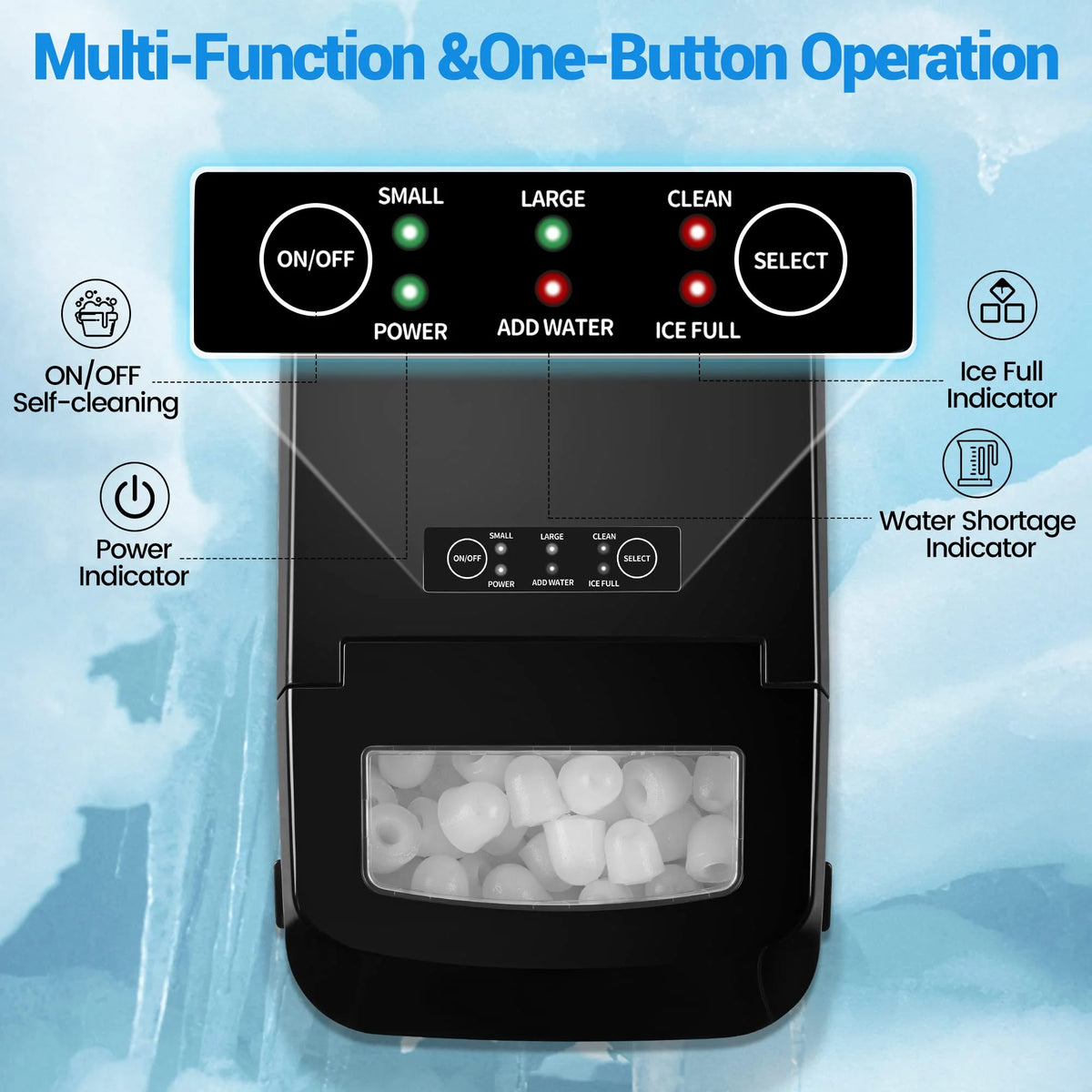 Portable Ice Maker with Ice Scoop and Basket G171