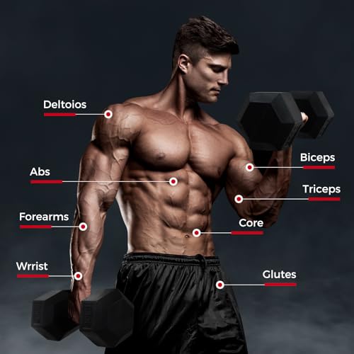 Rubber Encased Hex Dumbbell Sets P66429