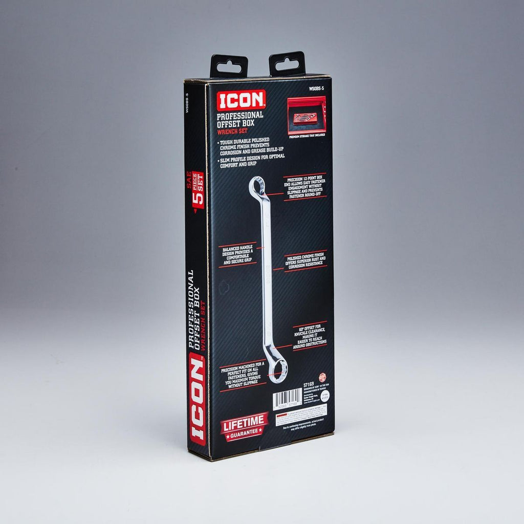 5 Piece SAE Offset Box Wrench Set F15945