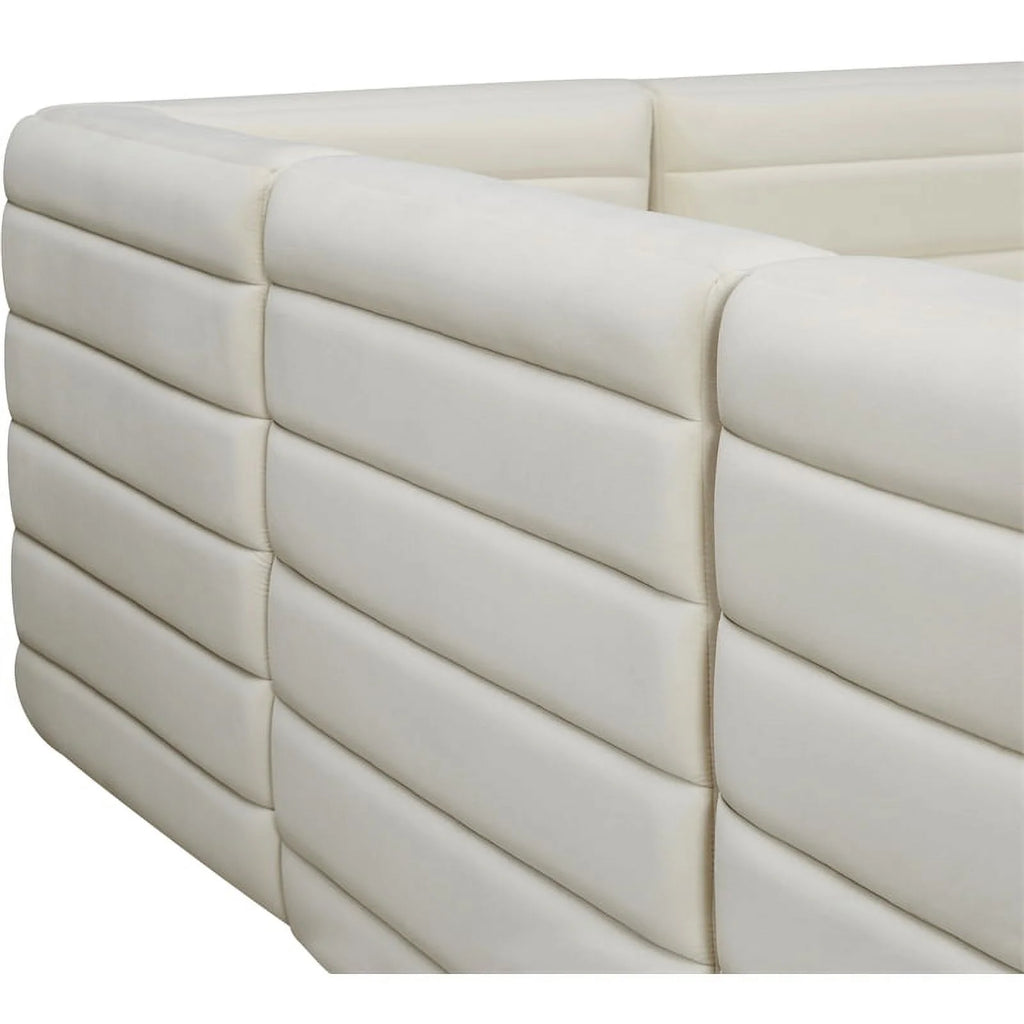 Cream Velvet Modular Sofa O499449
