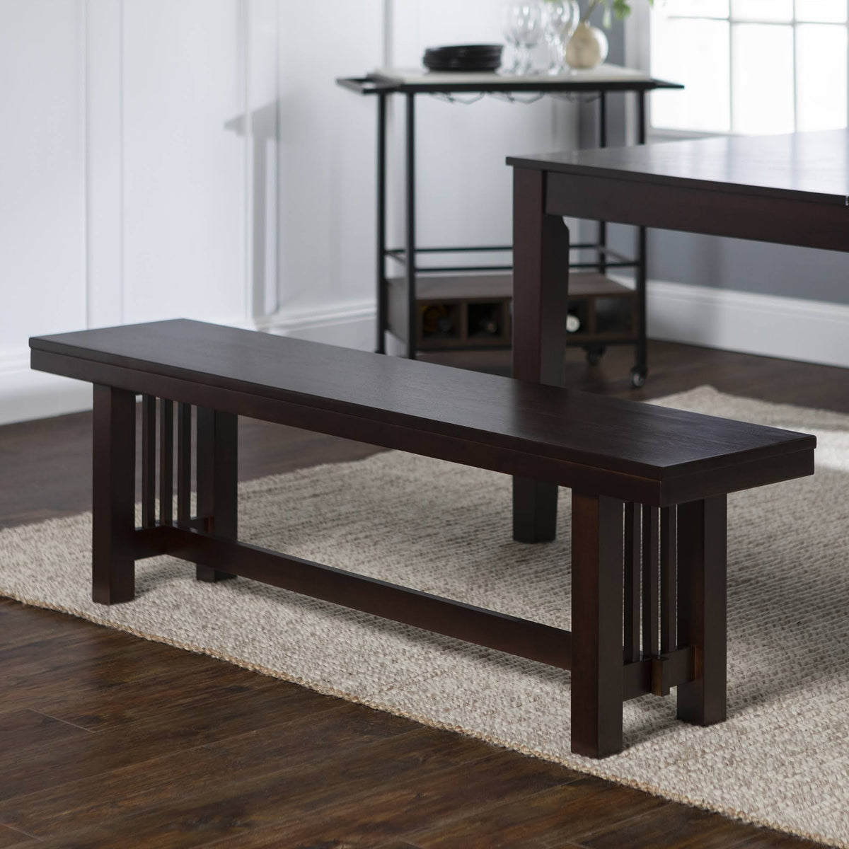 Cappuccino Wood Dining Bench Y76224