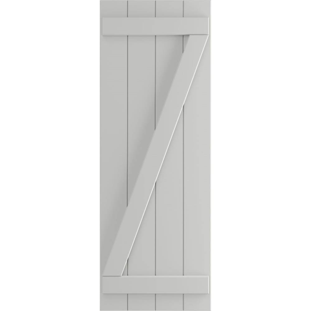 21-1/2x22 x 77x22 PVC Four Board Joined Board and Batten Shutters, Hailstorm Gray S943524